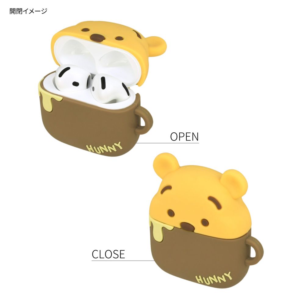 くまのプーさん AirPods 4 対応 シリコンケース DNG-242PO