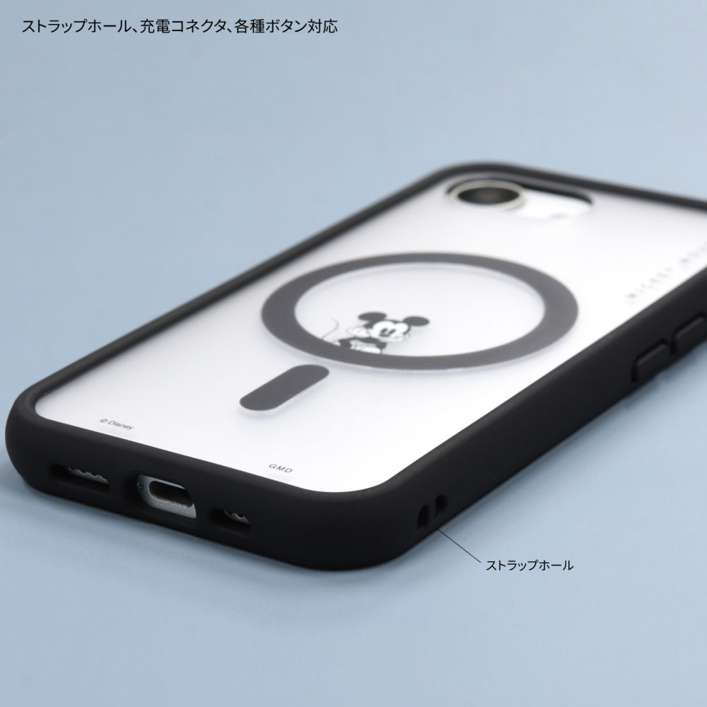 ミッキーマウス IIIIfit プランプフレーム iPhone 16e MagSafe 対応 ケース DNG-248MK