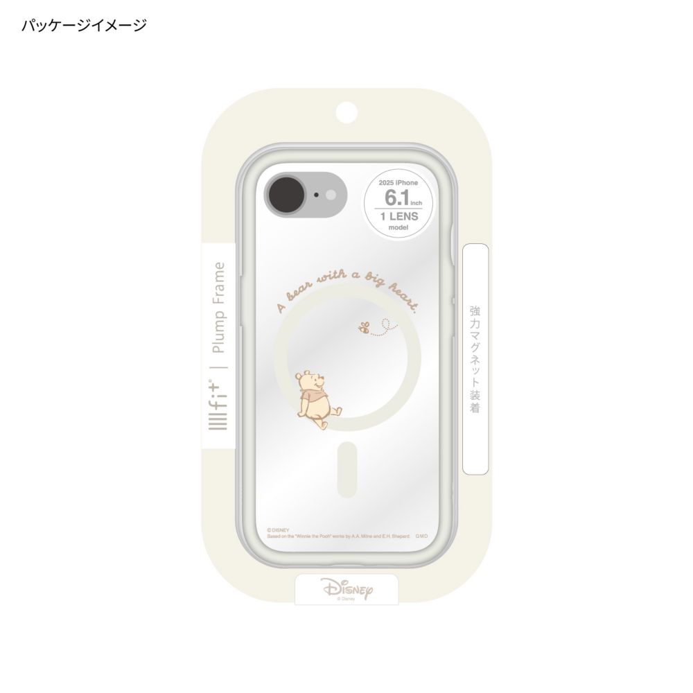 くまのプーさん IIIIfit プランプフレーム iPhone 16e MagSafe 対応 ケース DNG-248PO