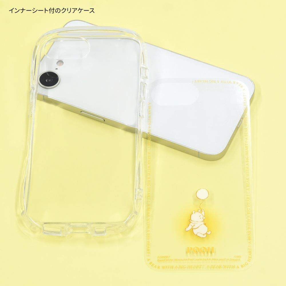 くまのプーさん iPhone16e 対応 クリスタルクリアケース DNG-249PO