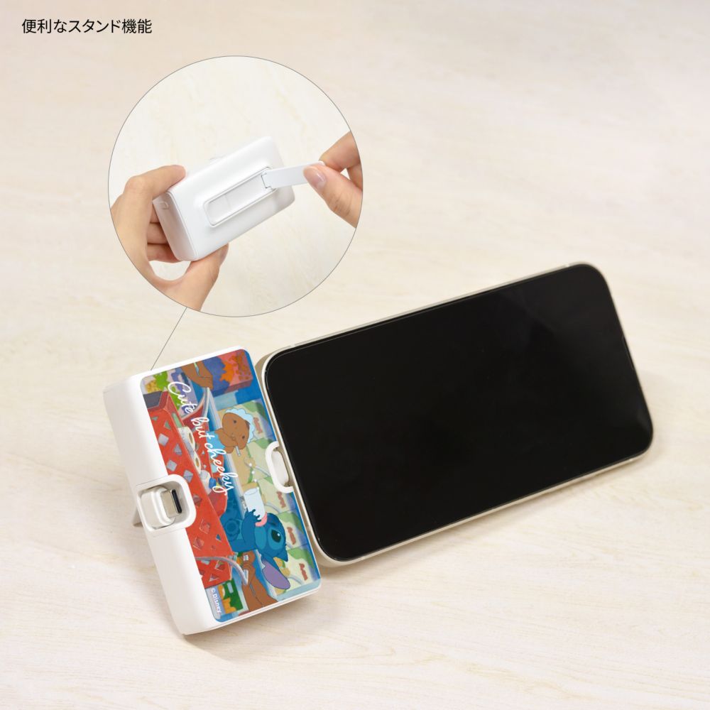 リロ＆スティッチ Lightning / Type-C コネクタ付き リチウムイオン充電器 4000mAh DNG-275A