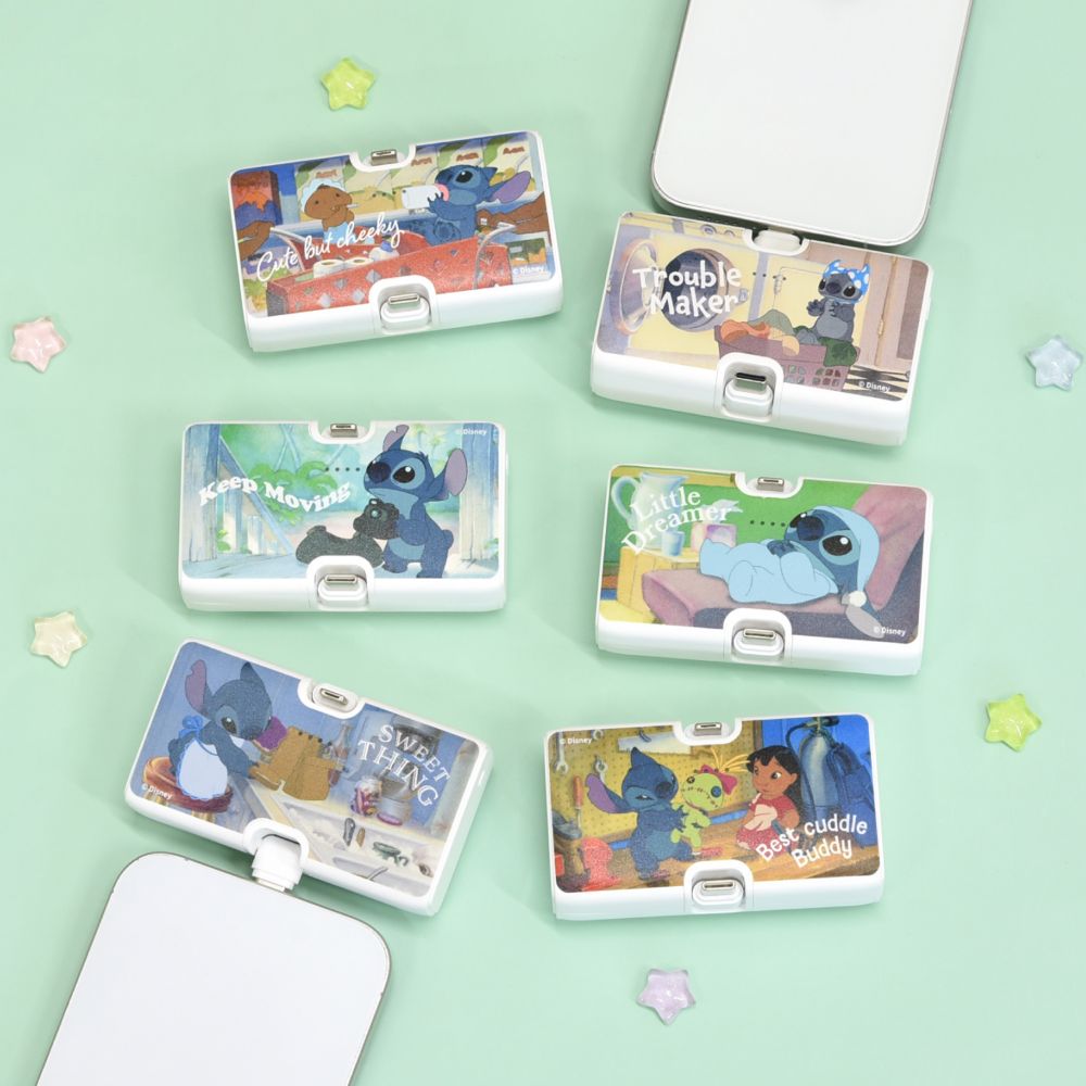 リロ＆スティッチ Lightning / Type-C コネクタ付き リチウムイオン充電器 4000mAh DNG-275B