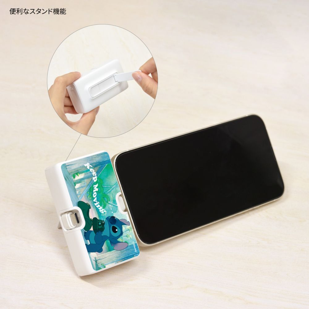 リロ＆スティッチ Lightning / Type-C コネクタ付き リチウムイオン充電器 4000mAh DNG-275C