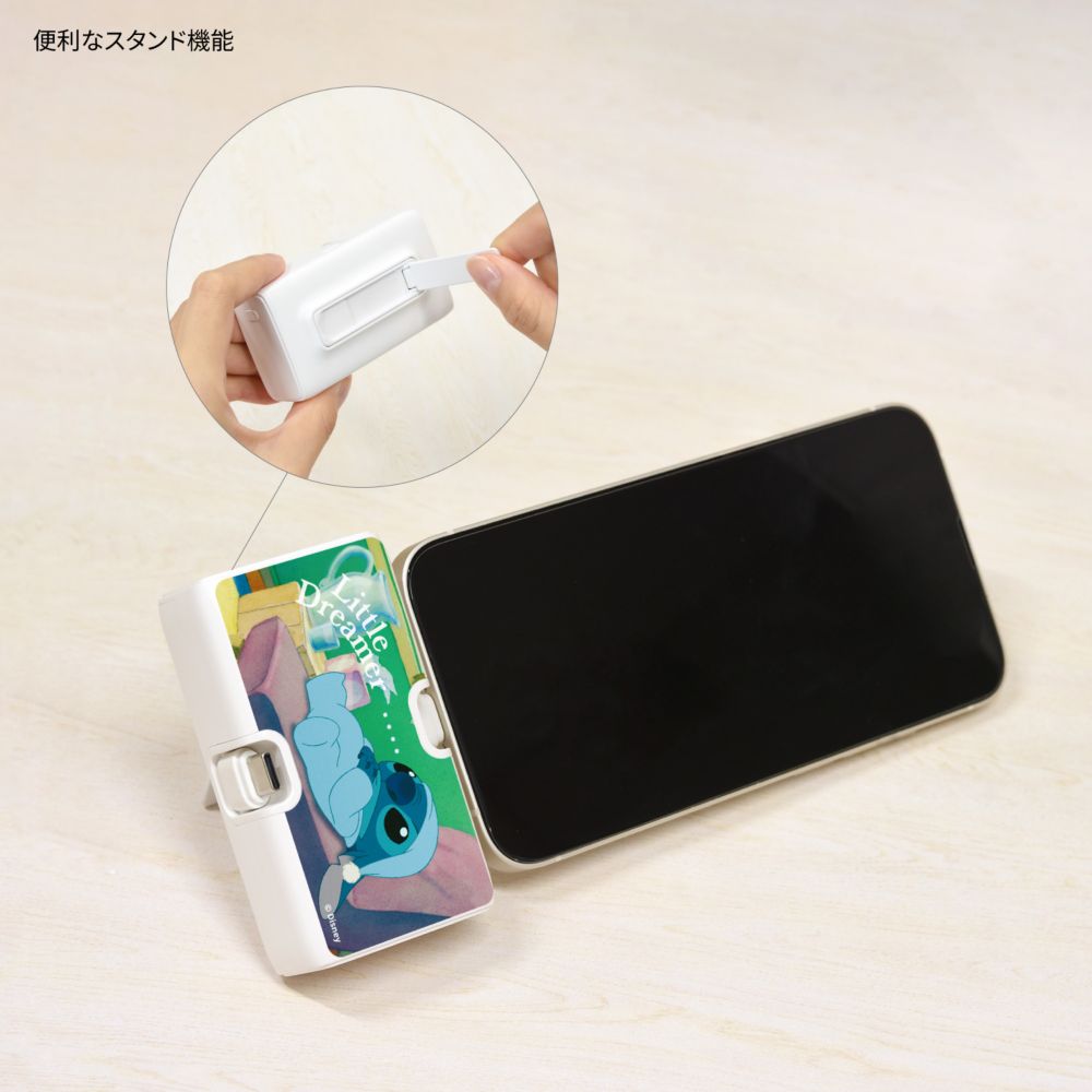 リロ＆スティッチ Lightning / Type-C コネクタ付き リチウムイオン充電器 4000mAh DNG-275D