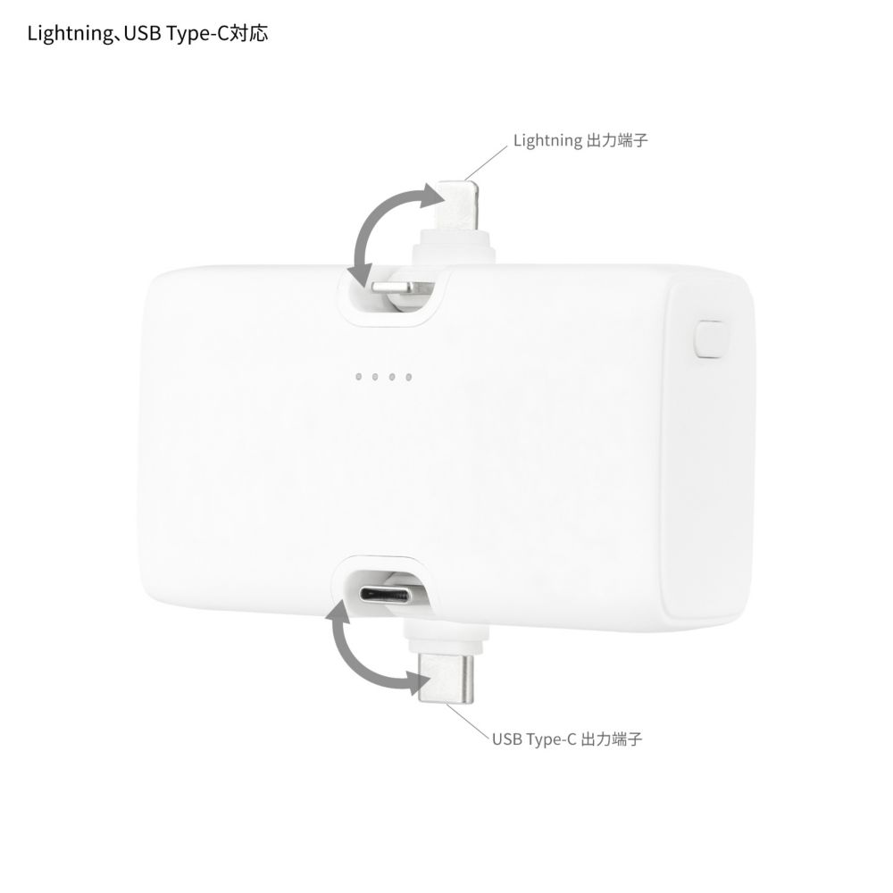 リロ＆スティッチ Lightning / Type-C コネクタ付き リチウムイオン充電器 4000mAh DNG-275F