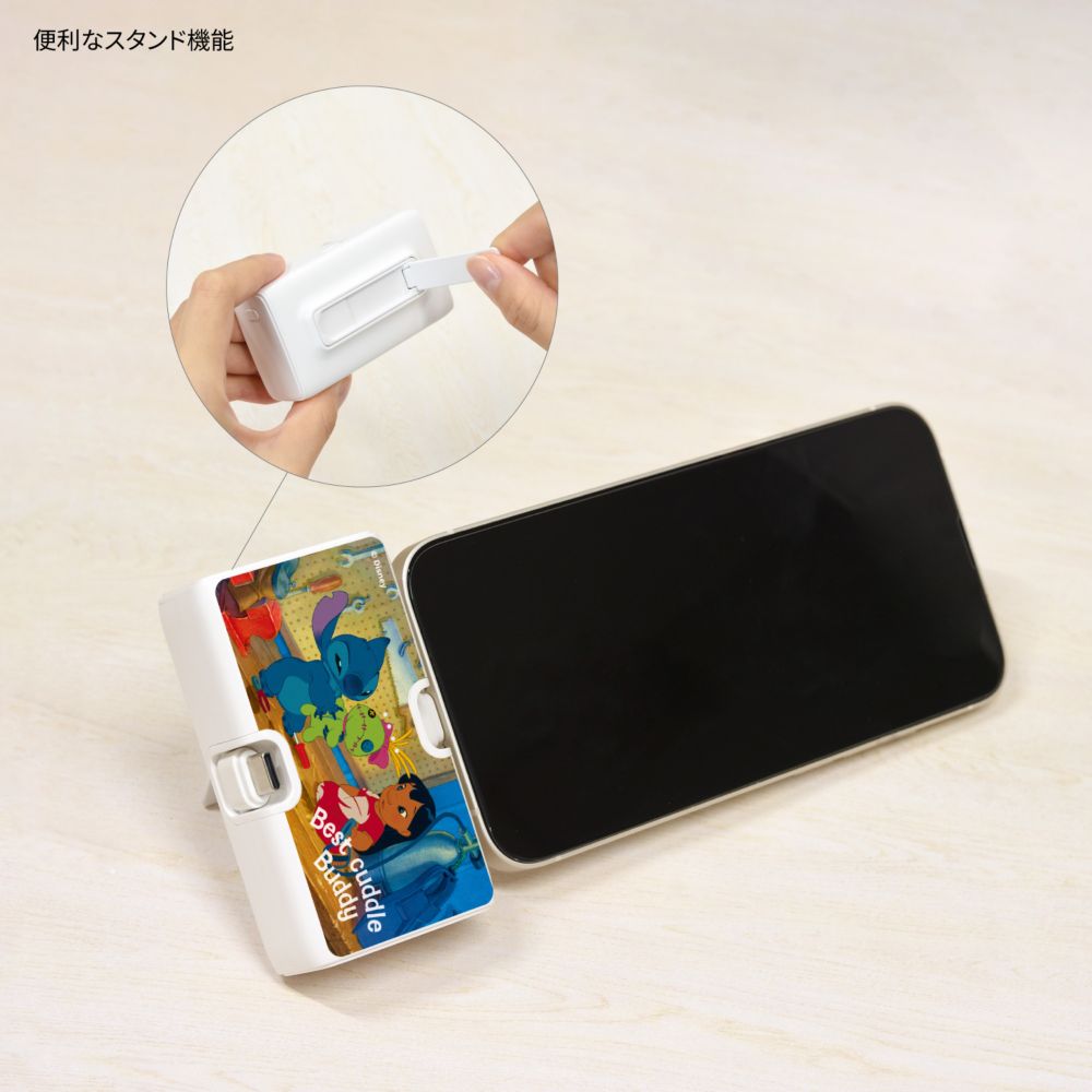 リロ＆スティッチ Lightning / Type-C コネクタ付き リチウムイオン充電器 4000mAh DNG-275F