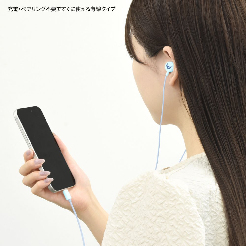 スティッチ リモコンマイク付き USB Type-C ステレオイヤホン DNG-280ST