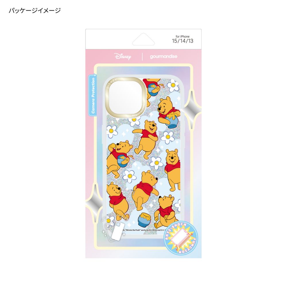 くまのプーさん Camera Frame iPhone 15 / 14 / 13 対応 ケース DNG-284PO
