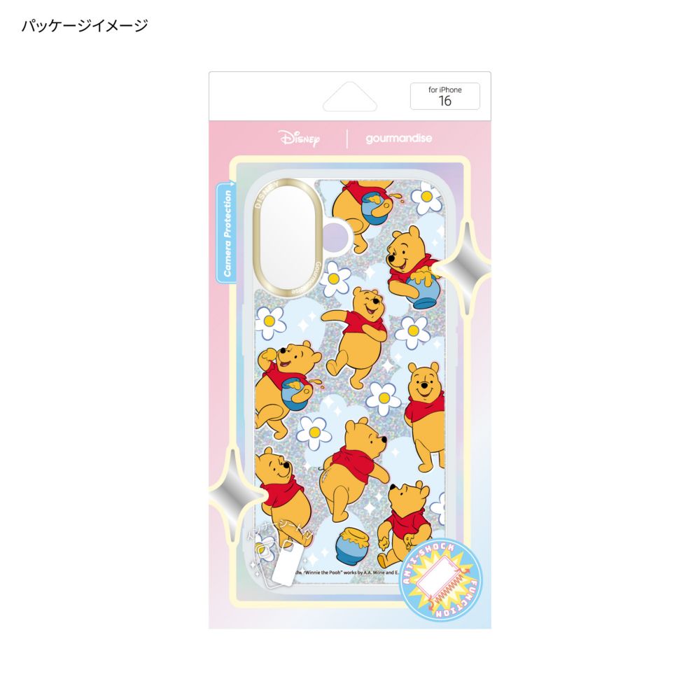 くまのプーさん Camera Frame iPhone 16 対応 ケース DNG-285PO