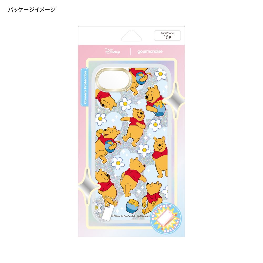 くまのプーさん Camera Frame iPhone 16e 対応 ケース DNG-286PO