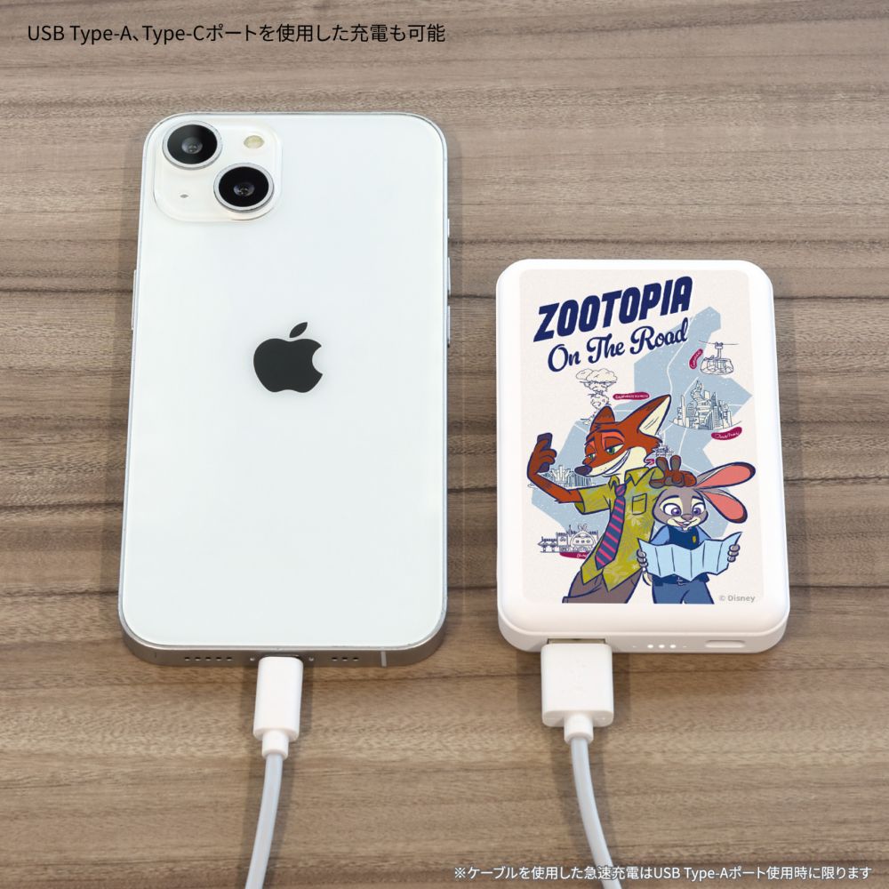 ズートピア ニック＆ジュディ MagSafe 対応 ワイヤレス リチウム充電器 5000mAh DNG-321ZT