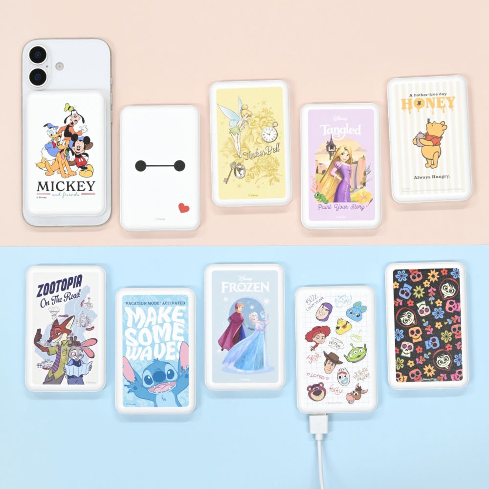 アナ＆エルサ MagSafe 対応 ワイヤレス リチウム充電器 5000mAh DNG-321FR