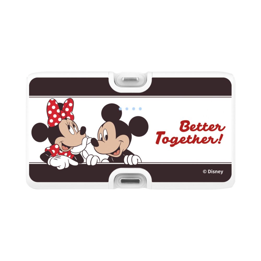 ミッキー＆ミニー Lightning / Type-C コネクタ付き リチウムイオン充電器 4000mAh DNG-322MKM