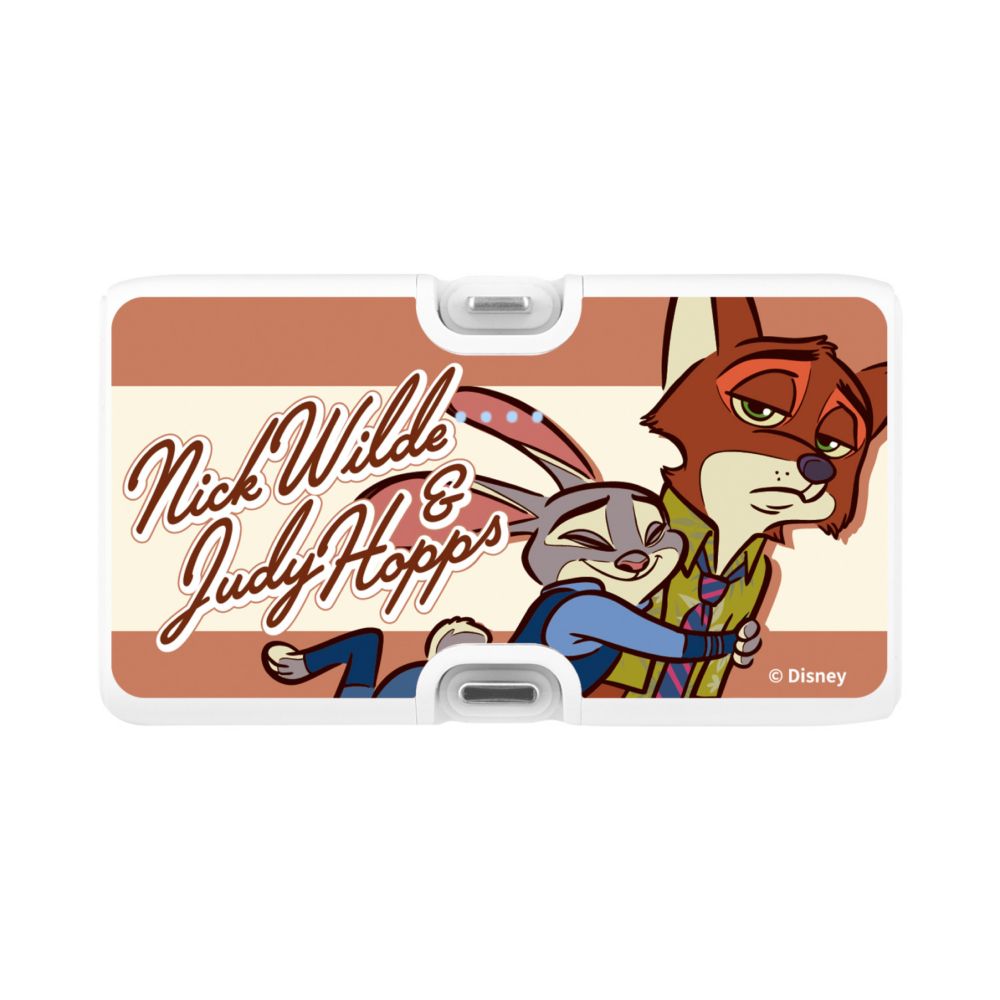 ズートピア ニック＆ジュディ Lightning / Type-C コネクタ付き リチウムイオン充電器 4000mAh DNG-322ZT