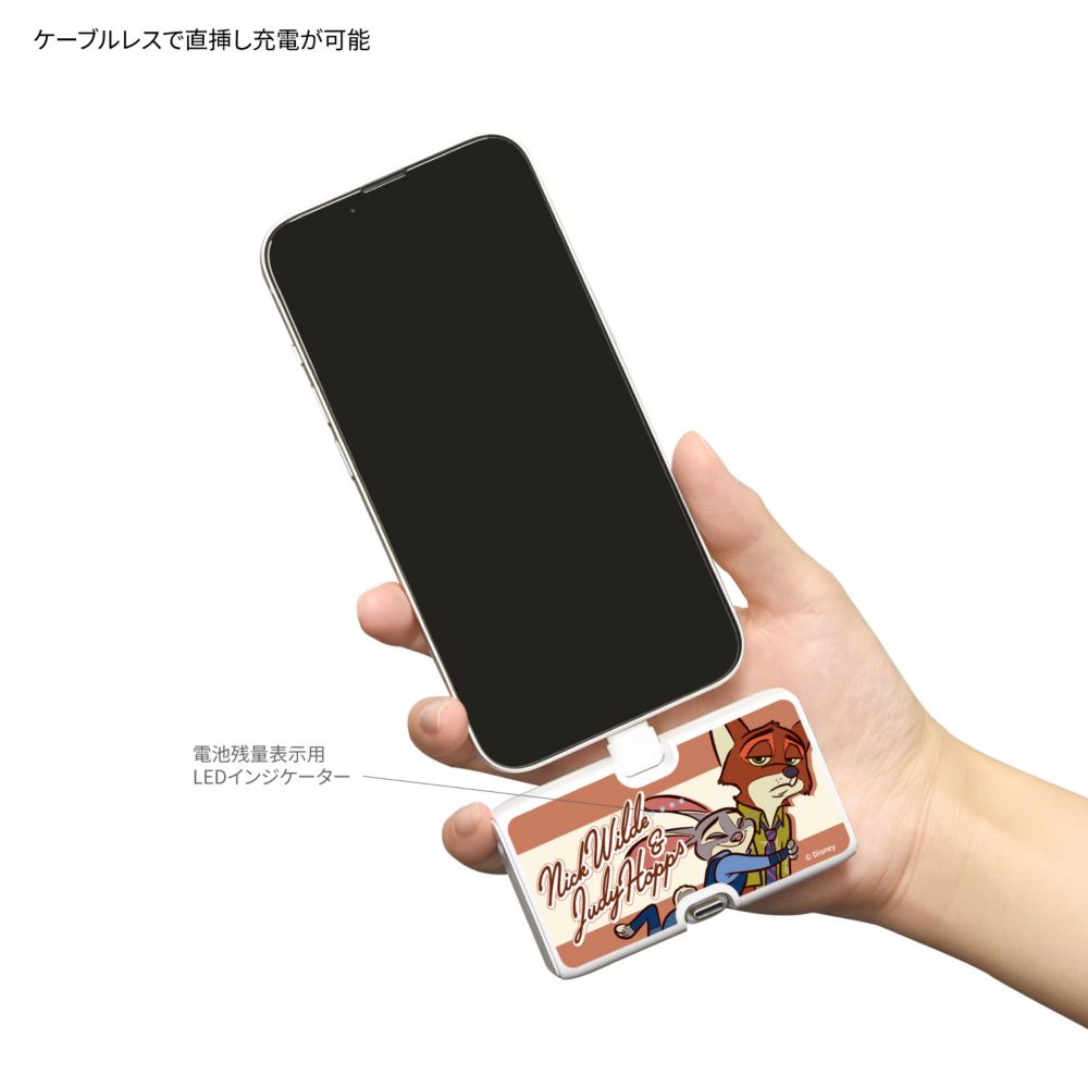 ズートピア ニック＆ジュディ Lightning / Type-C コネクタ付き リチウムイオン充電器 4000mAh DNG-322ZT