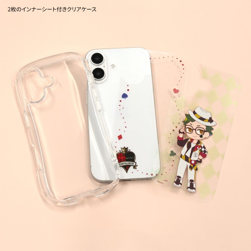 ツイステッドワンダーランド トレイ・クローバー iPhone16 対応 クリスタルクリアケース DNG-327D