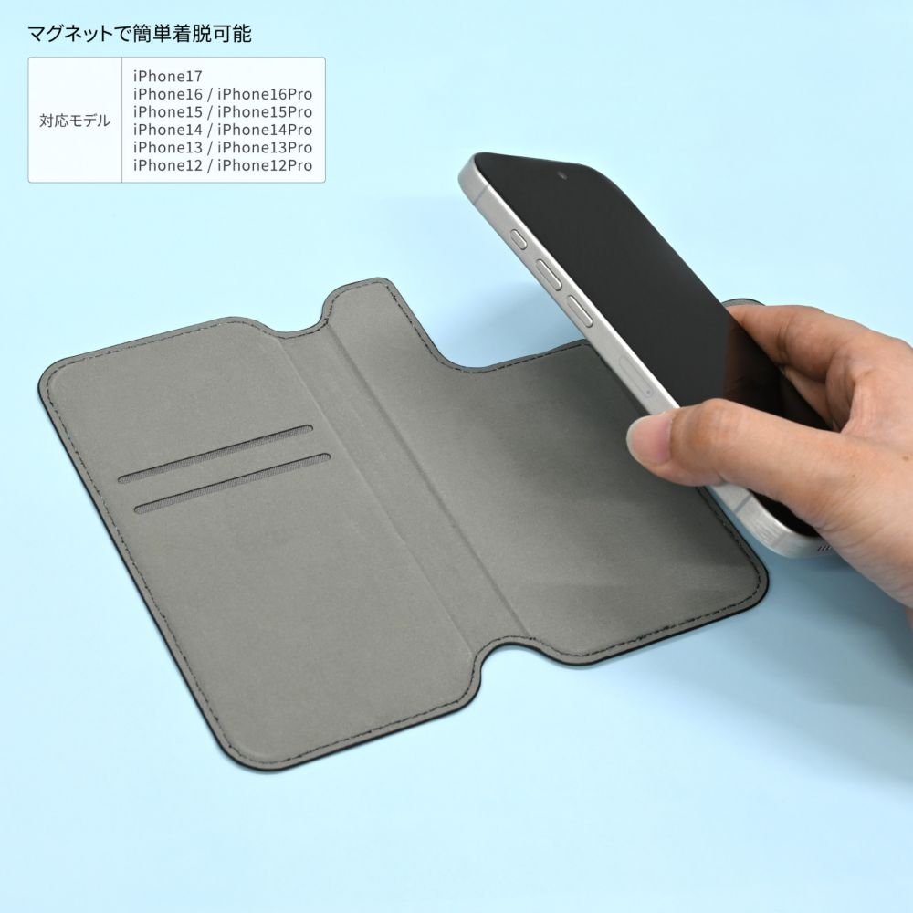ミッキーマウス iPhone専用 MagSafe 対応 手帳型 スマートフォンカバー DNG-338MK