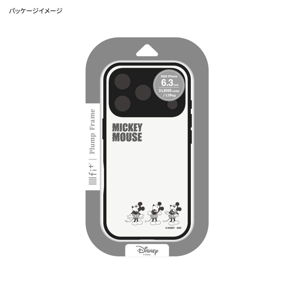 ミッキーマウス IIIIfit プランプフレーム iPhone18 Pro / 17 Pro 対応 ケース DNG-368MK