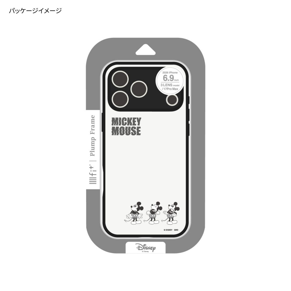 ミッキーマウス IIIIfit プランプフレーム iPhone18 Pro Max / 17 Pro Max 対応 ケース DNG-369MK