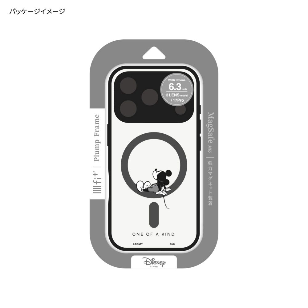 ミッキーマウス IIIIfit プランプフレーム iPhone18 Pro / 17 Pro MagSafe 対応 ケース DNG-370MK