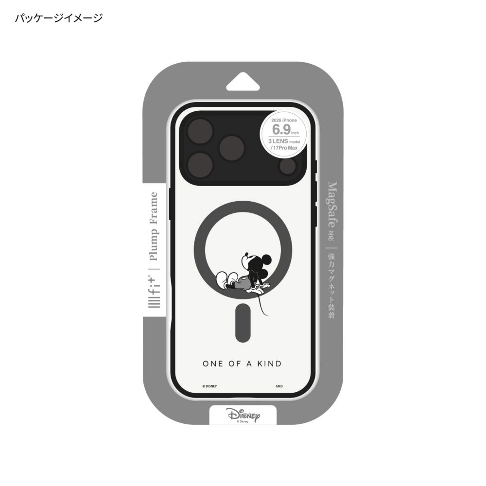 ミッキーマウス IIIIfit プランプフレーム iPhone18 Pro Max / 17 Pro Max MagSafe 対応 ケース DNG-371MK