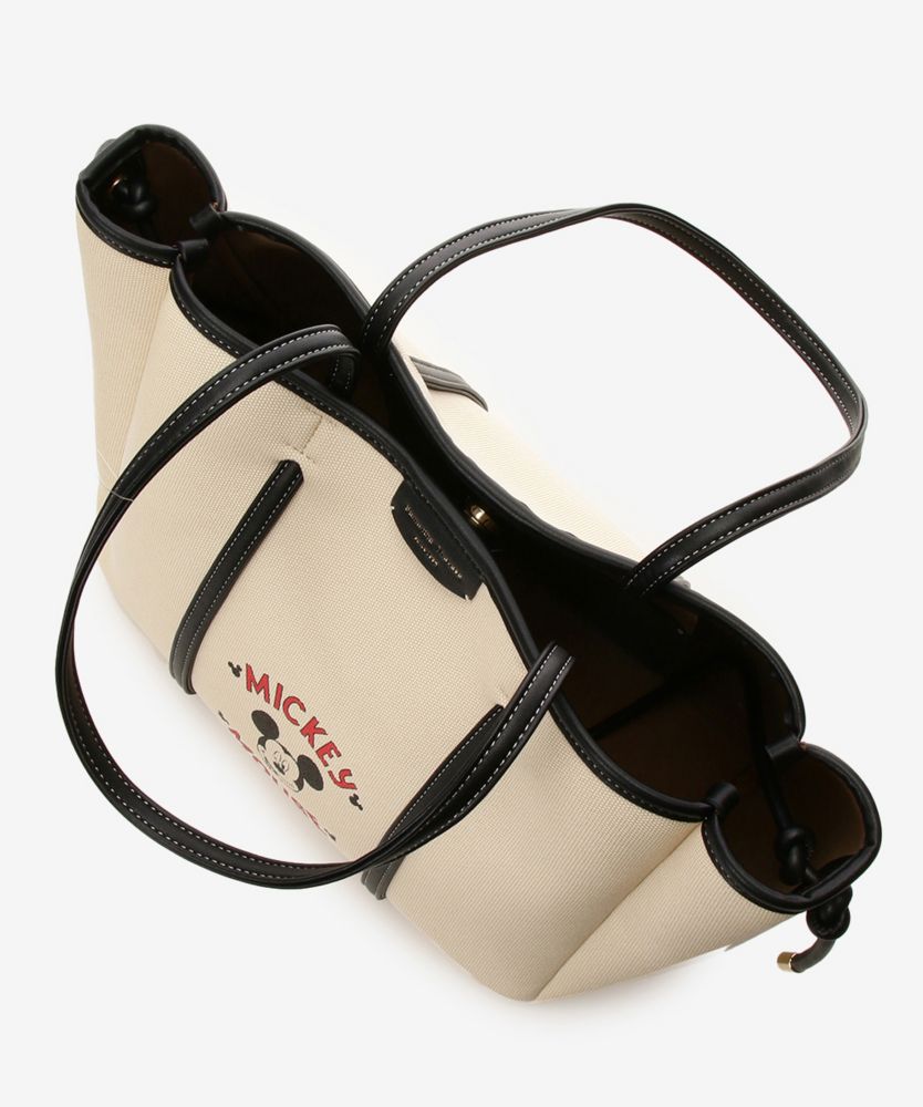 【Samantha Thavasa】「ミッキー」コレクションキャンバスデザイン合皮スクエアトートバッグ