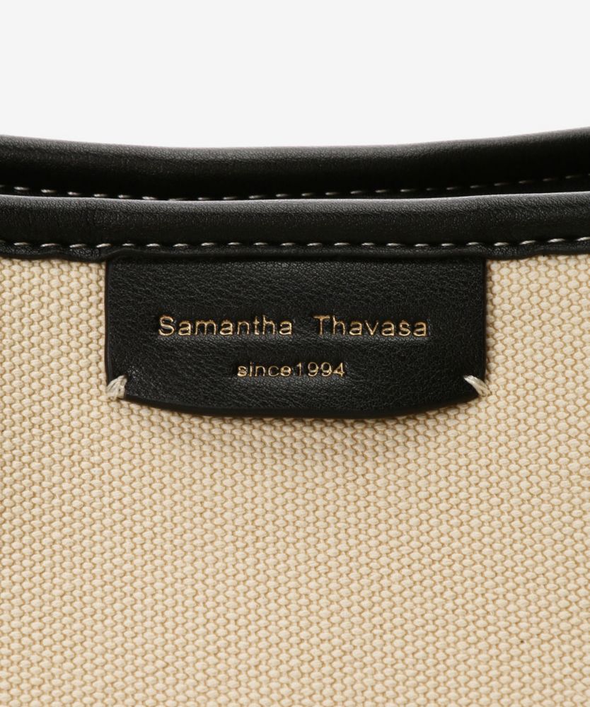 【Samantha Thavasa】「ミッキー」コレクションキャンバスデザイン合皮スクエアトートバッグ