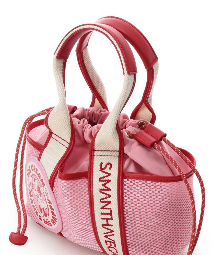 【SAMANTHAVEGA】「ミッキーマウス＆フレンズ」ロゴテープハンドバッグ（ミニーマウス）