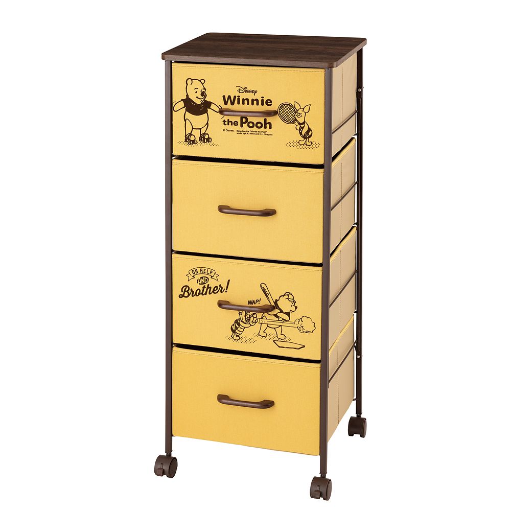 公式 ショップディズニー 送料無料 プーさん ピグレット ファブリックチェスト 4段 イエロー
