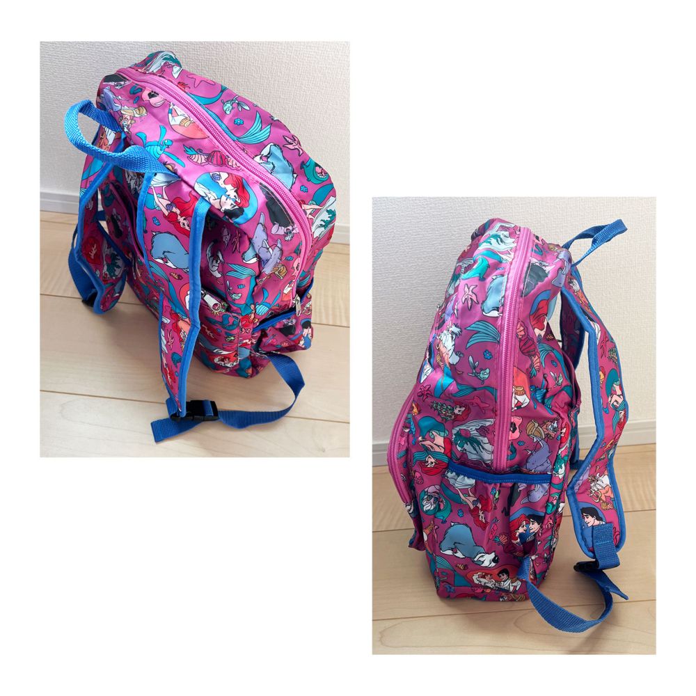 ノスタルジカ リトル・マーメイド 総柄折り畳みリュック