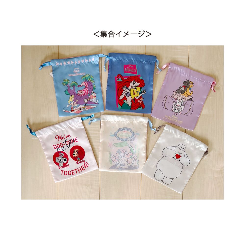 ディズニー サテン巾着 リトル・マーメイド アリエルパステル