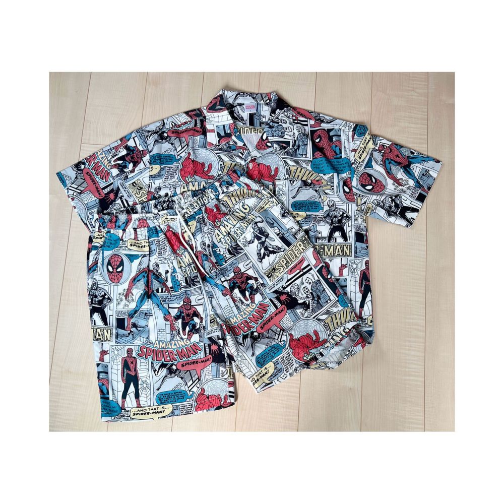 MARVEL スパイダーマンコミック 総柄パンツ