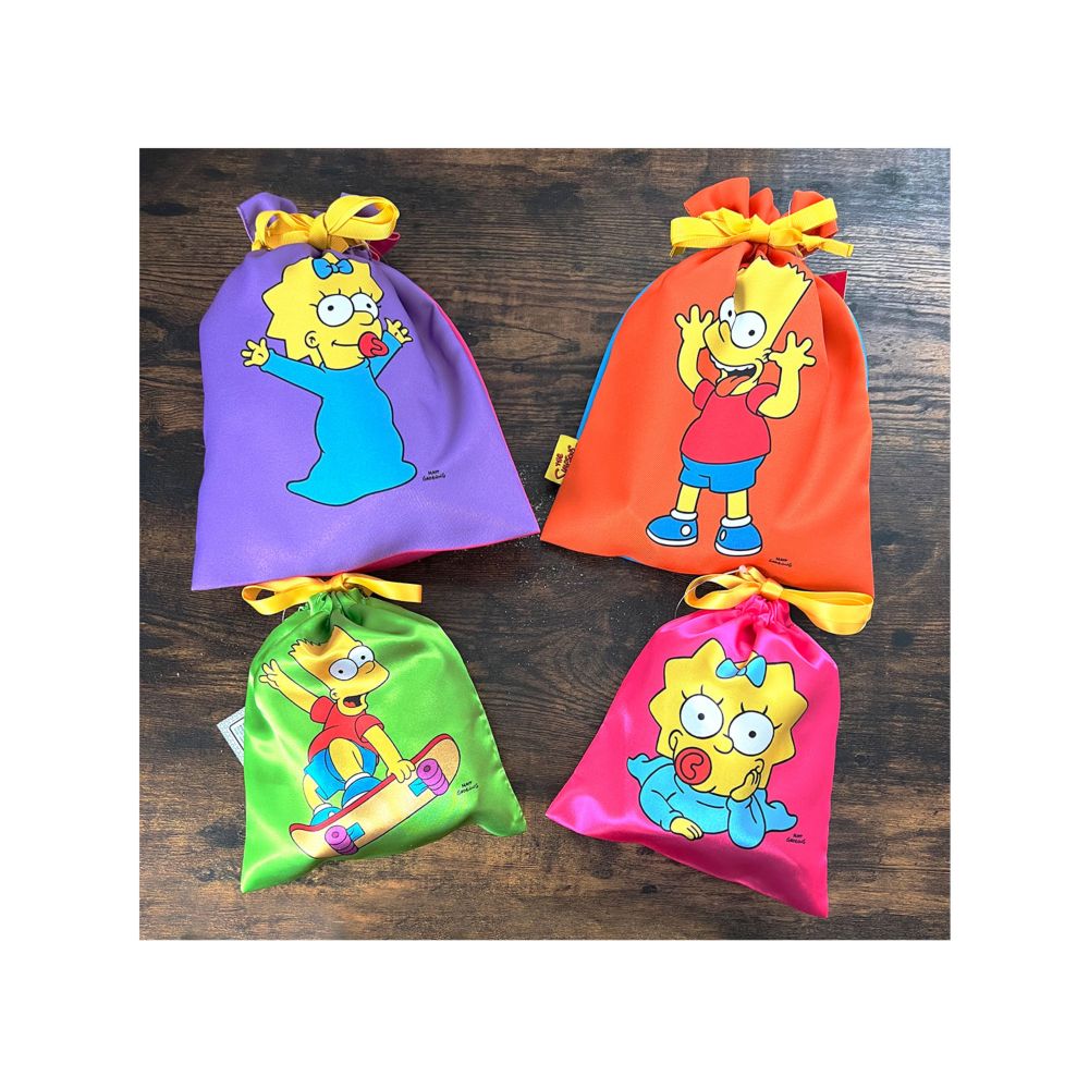 ザ・シンプソンズ 「White/Colorful Series」  転写巾着 バート/ポーズ Ｍ