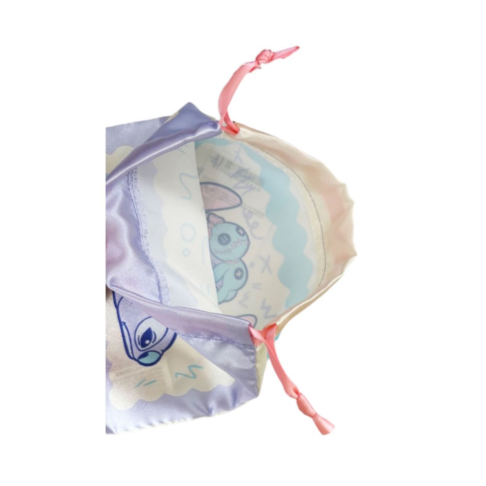 ディズニー リボン巾着 スティッチ パステル