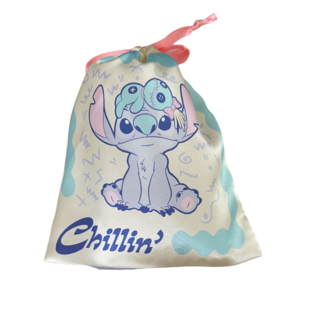 ディズニー リボン巾着 スティッチ パステル