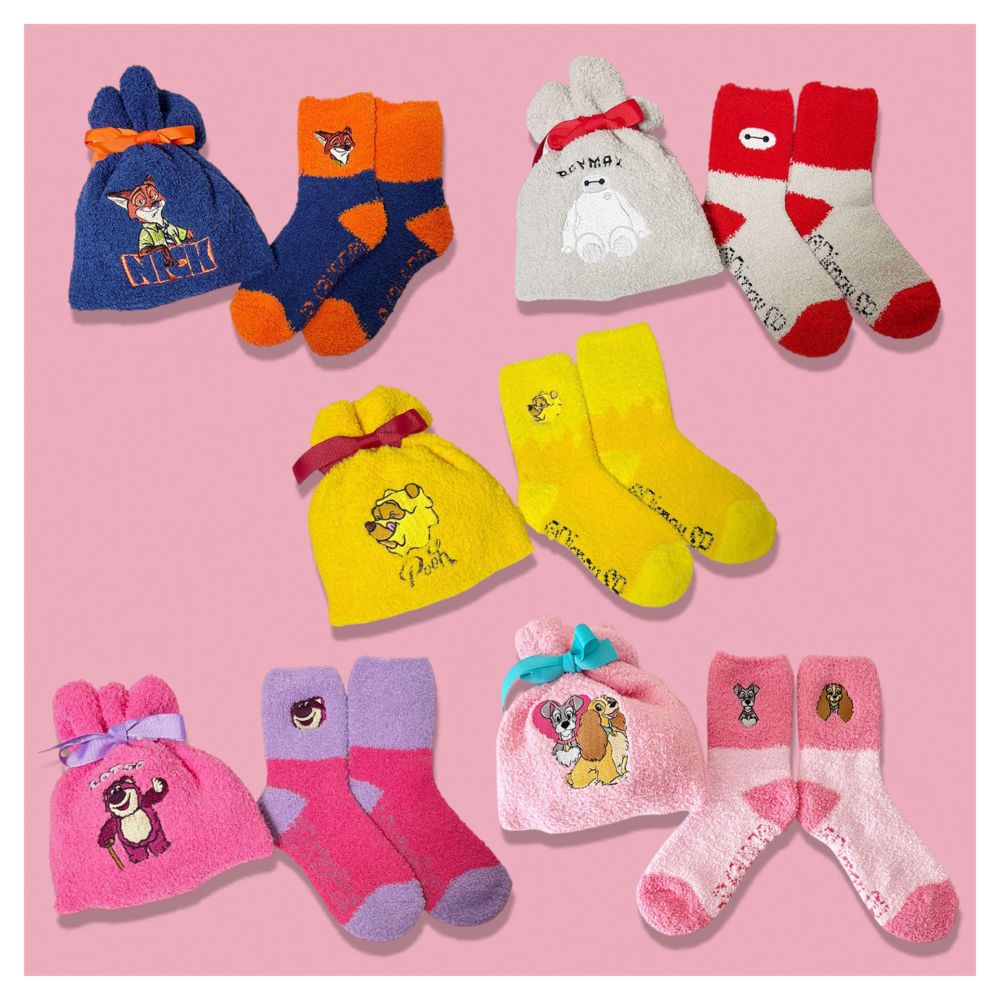 ディズニー もこもこ靴下 in 巾着 わんわん物語 ハート