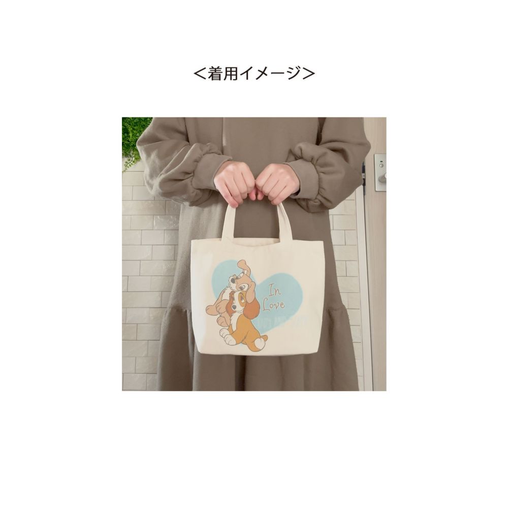 ディズニー わんわん物語 ハート　マチ付きバッグ