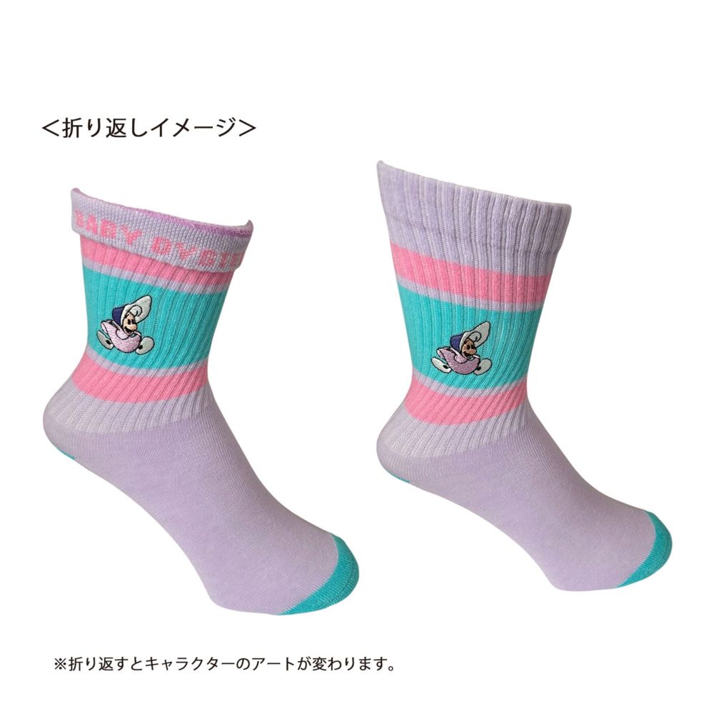 ディズニー アリス オイスター/ひらり　カラフルラインソックス (靴下)