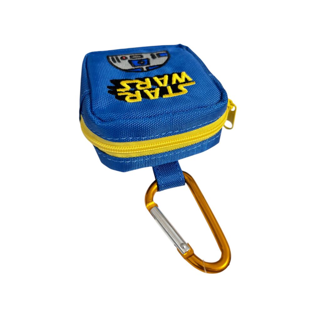 スター・ウォーズ カラビナ付きミニ刺繍ポーチ R2-D2 ロゴ