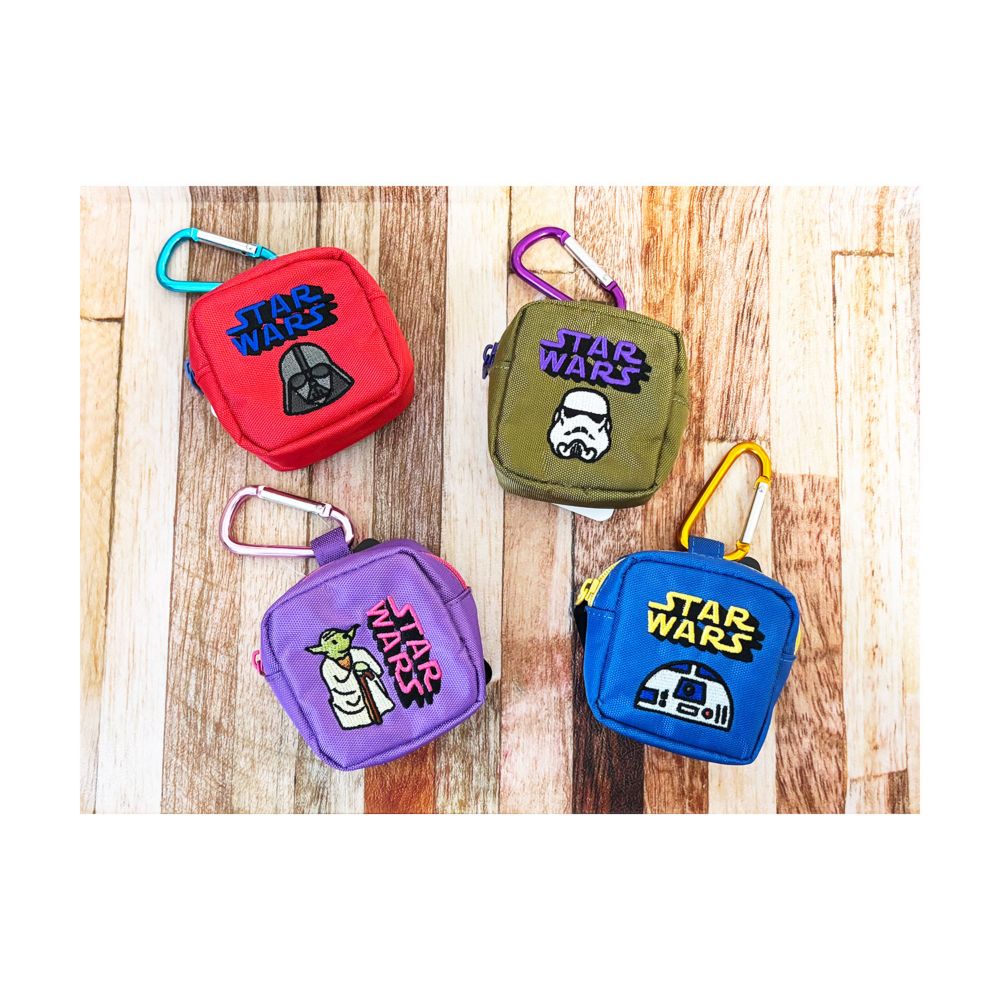 スター・ウォーズ カラビナ付きミニ刺繍ポーチ R2-D2 ロゴ