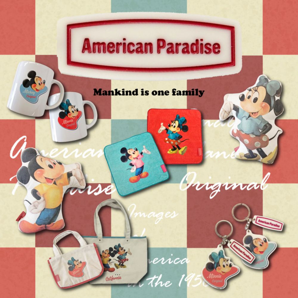 ディズニー アメリカンパラダイス (American Paradise) マグカップ  ミニー バッジ