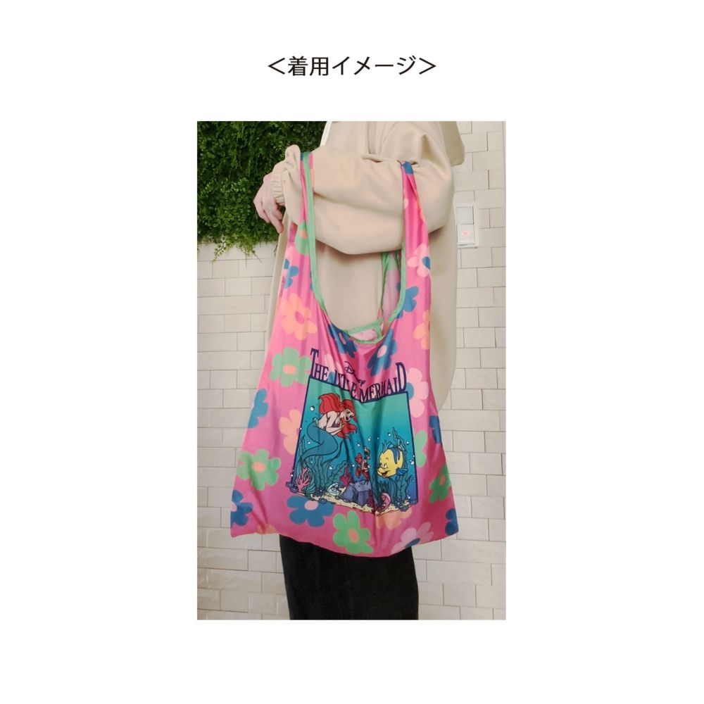 ノスタルジカ　ショッピングエコバッグ リトル・マーメイド　PINKフラワー
