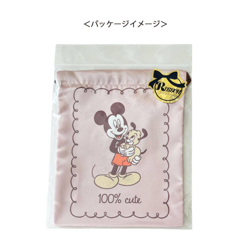ディズニー リボン巾着 ミッキー&ミニー キュート