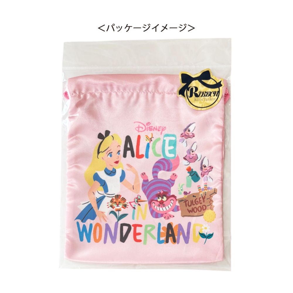 ディズニー リボン巾着 アリス ロゴ
