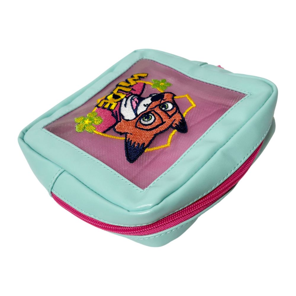 ディズニー ズートピア2 ニック 合皮メッシュ刺繍ポーチ