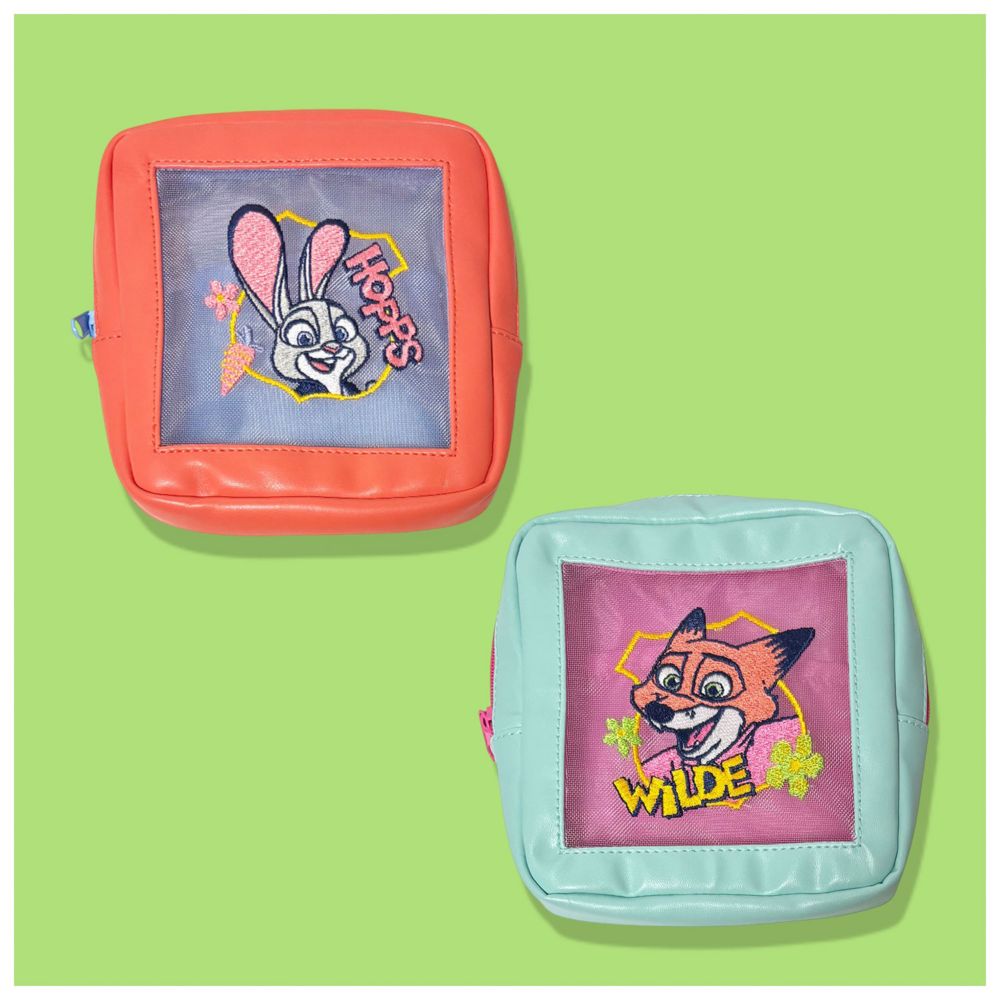 ディズニー ズートピア2 ニック 合皮メッシュ刺繍ポーチ