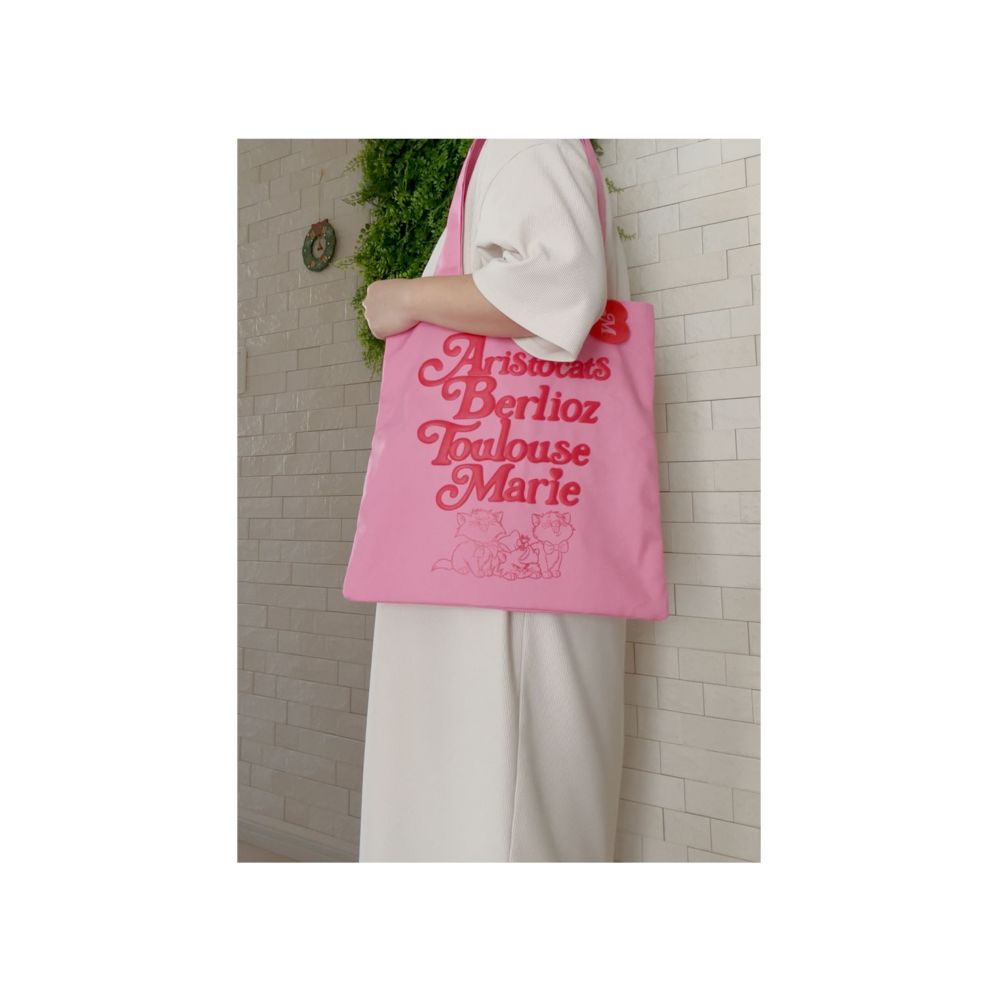 ノスタルジカ おしゃれキャット ピンク&times;レッド プクトートバッグ