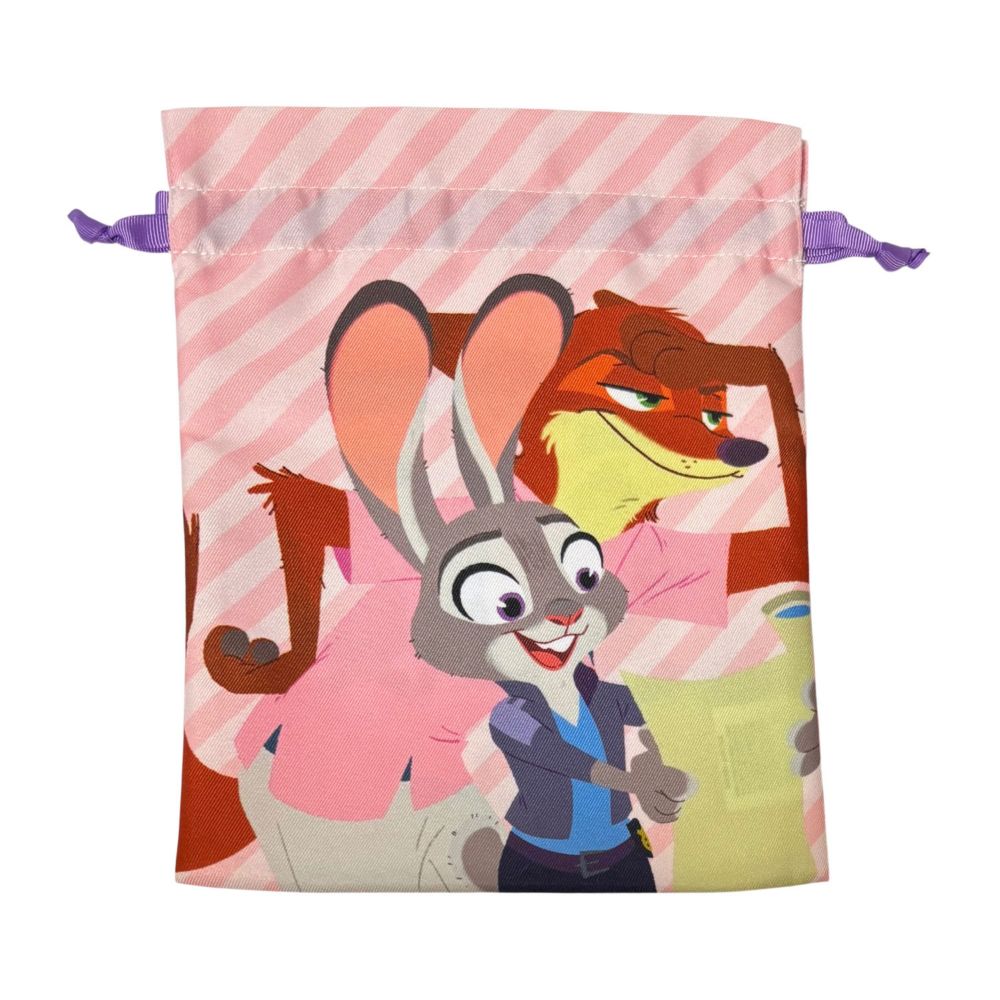 ディズニー ズートピア2 ジュディ＆ニック ストライプ トラベル巾着
