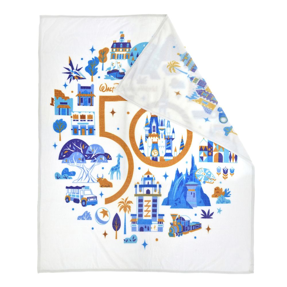 公式 ショップディズニー ディズニーキャラクター ブランケット 大判 Walt Disney World 50th Celebration