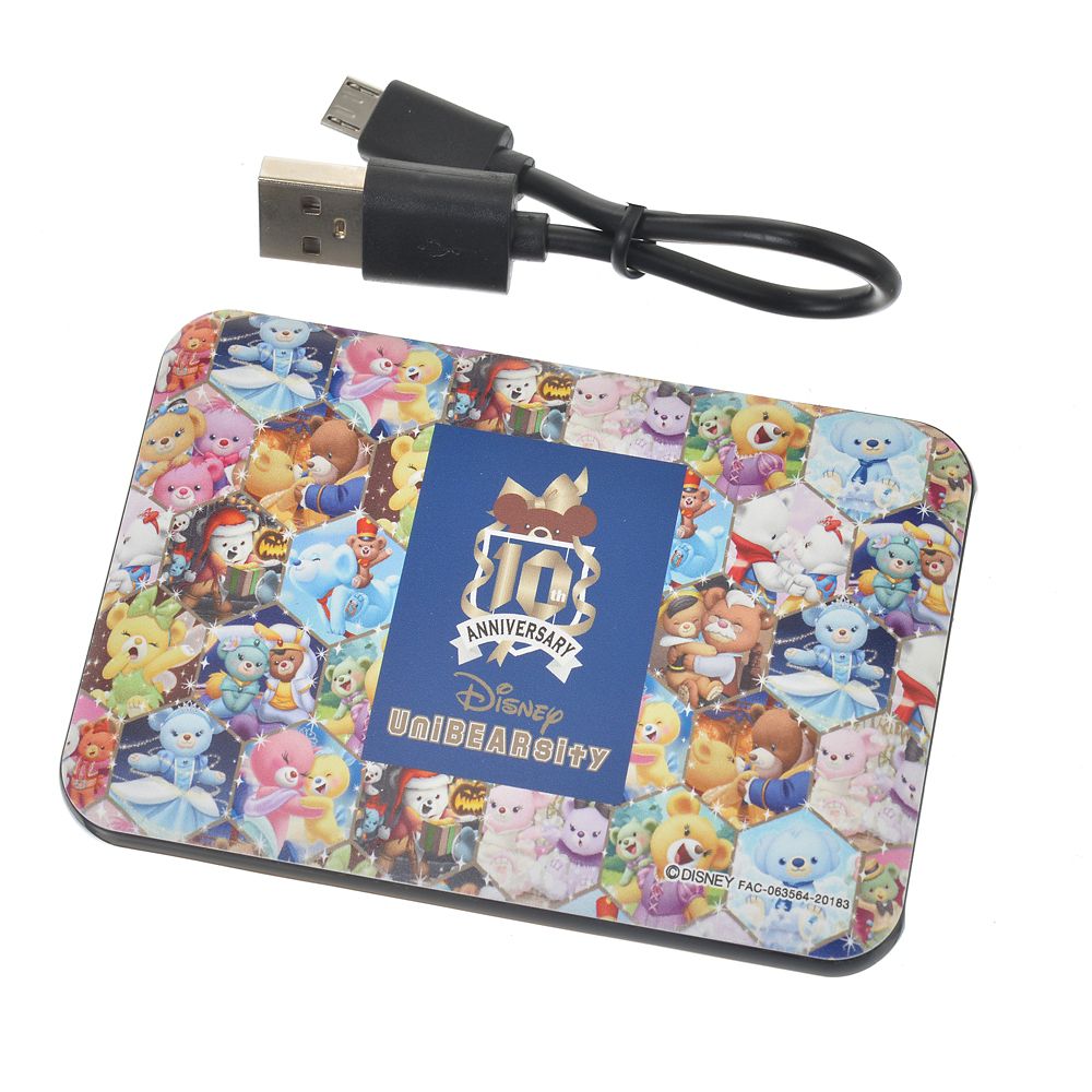 公式 ショップディズニー ユニベアシティ モバイルバッテリーチャージャー クリスタルアート Unibearsity 10th Anniversary